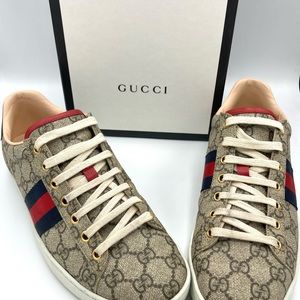 Gucci Ace Monogram Sneakers Size 39.5/ US 9.5 Women’s